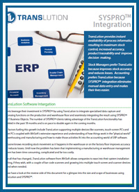 TransLution SYSPRO Integration Brochure