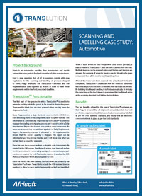 TransLution Case Study - Scanning & Labelling: Automotive