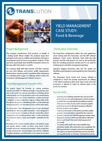 TransLution Case Study - Yield Management: Food & Beverage